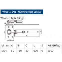 Black Adjustable Swing Gate Heavy Duty Top & Bottom Hinges 