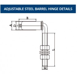 Black Adjustable Swing Gate Top & Bottom Hinges 